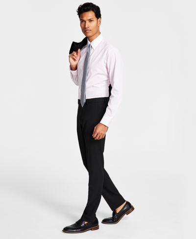 Ben Sherman Men's Skinny-fit Stretch Suit Pants In Black Solid