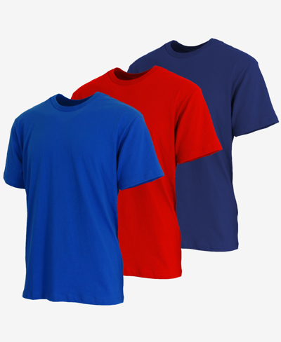 Blue Ice Men's Short Sleeve Crew Neck Classic T-shirt, Pack Of 3 In Navy-red-royal