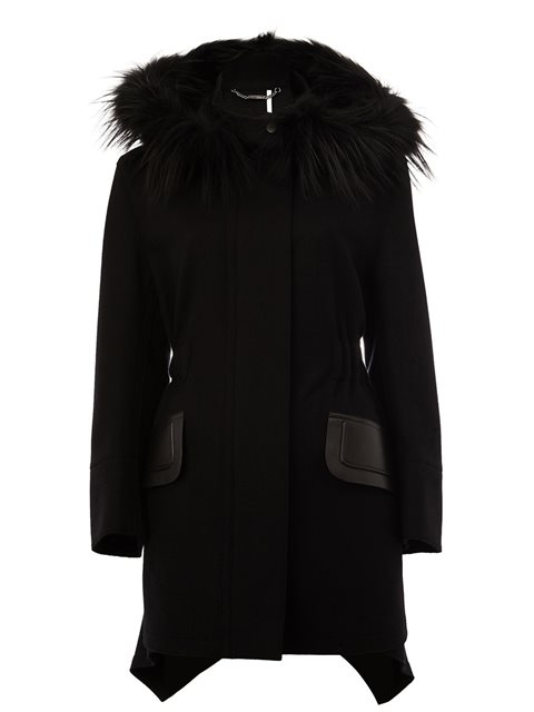 Fendi Fox Fur Trimmed Hooded Coat | ModeSens