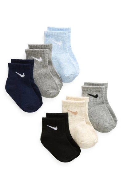 Nike Baby Boys Or Baby Girls Ankle Socks 6-pack In Pale Ivory Heather