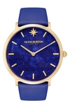 Olivia Burton Women's Celestial Ultra Slim Blue Leather Strap Watch 40mm