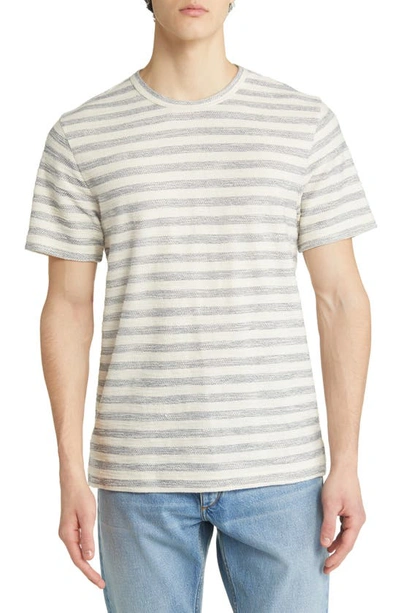 Treasure & Bond Jacquard Stripe T-shirt In Navy Jacquard