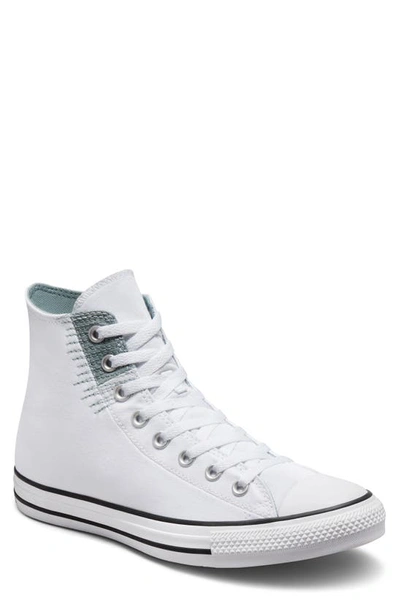 Converse Chuck Taylor All Star Hi Sneakers In White With Gray Detail