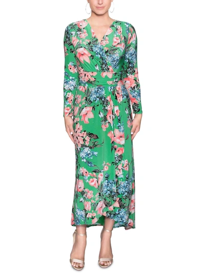 Rachel Rachel Roy Plus Womens Floral Print Calf Maxi Dress In Green