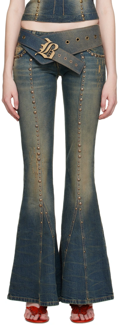 Blumarine Boot-cut Jeans In Beige