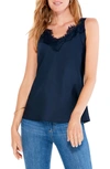 Nic + Zoe Lace Tank In Dark Indigo