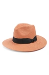 Nordstrom Paper Straw Panama Hat In Orange Combo