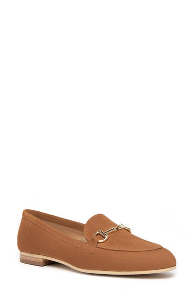 Nerogiardini Suede Bit Flat Loafers In Camel