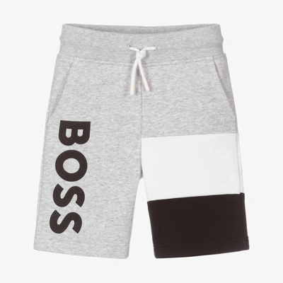 Hugo Boss Kids' Boys Grey Cotton Logo Shorts