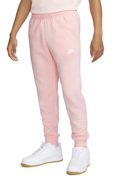 Nike Men's  Sportswear Club Fleece Jogger Pants In Pink Bloom/pink Bloom/white
