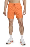 Nike Men's Stride Dri-fit 7" Brief-lined Running Shorts In Orange