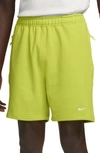Nike Solo Swoosh French Terry Shorts Bright Cactus In Green
