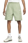 Nike Men's Club Woven Cargo Shorts In Oil Green/white