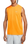 Nike Dri-fit Run Division Rise 365 Phantom Sleeveless Running T-shirt In Vivid Orange/reflective Silver