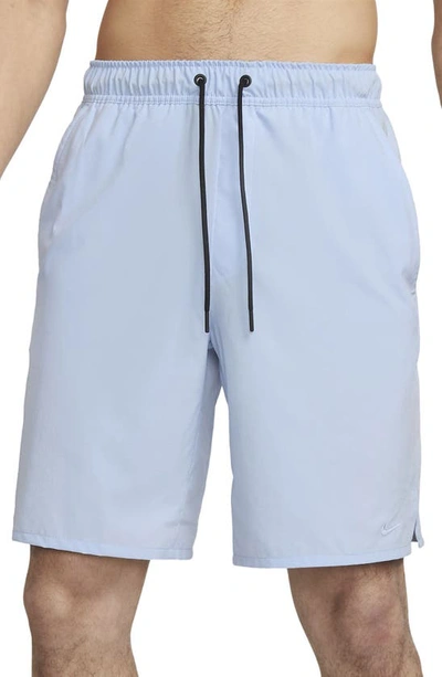 Nike Men's Unlimited Dri-fit 9" Unlined Versatile Shorts In Cobalt/ Black
