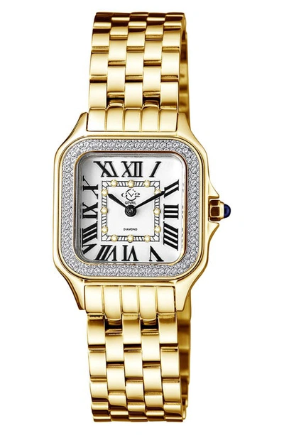Gv2 Milan Diamond Dial Bracelet Watch, 27.5mm In Gold