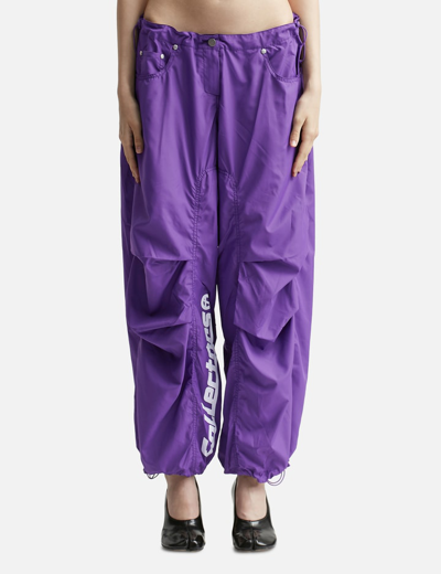 Theopen Product Lettering Parachute Pants In Purple
