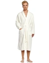 Leveret Fleece Solid Robe In White