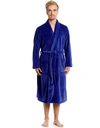 Leveret Fleece Solid Robe In Blue