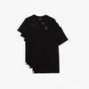 Lacoste Crew Neck Cotton T-shirt 3-pack In 031 Noir