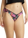 Hanky Panky Printed Signature Low Rise Thong In Autobiography