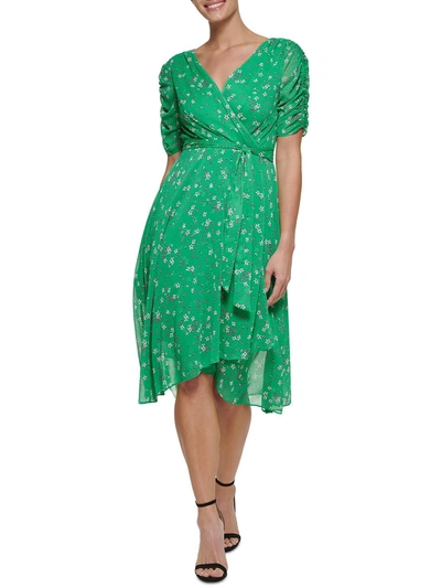 Dkny Floral Faux Wrap Dress In Multi | ModeSens