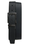 Duchamp Reversible Leather Dress Belt In Black/ Brown