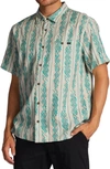 Billabong Sundays Stripe Jacquard Short Sleeve Button-up Shirt In Sand
