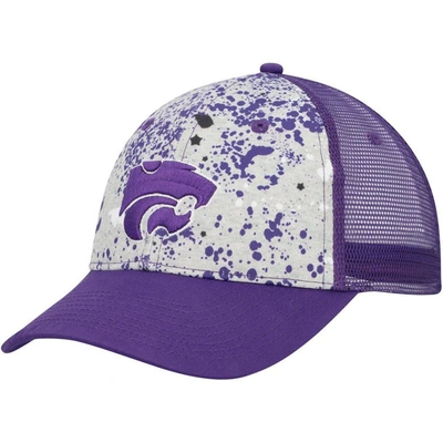 Colosseum Men's  Gray, Purple Kansas State Wildcats Love Fern Trucker Snapback Hat In Gray,purple