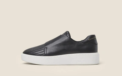 Donna Karan Park Quilted Platform Slip On Sneaker In Black