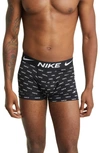 Nike Dri-fit Essential Micro Trunks 3-pack In Patterned Grey