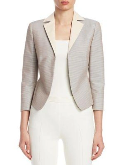 Akris Punto Striped Peplum Blazer In Green