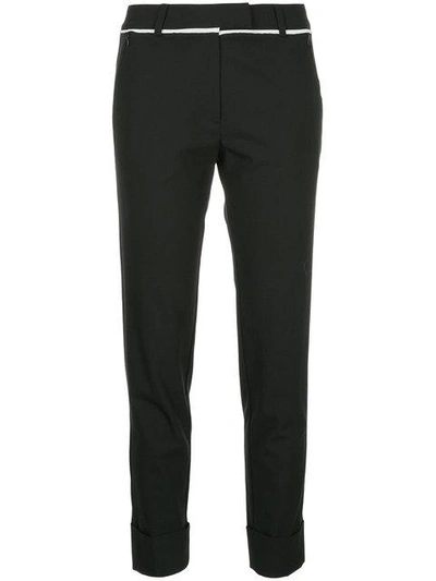 Taylor Slim Fit Cropped Trousers In Black
