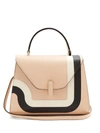 Valextra Iside Medium Striped Grained-leather Bag In Light Pink