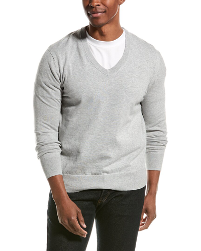 Brooks Brothers Supima Cotton V-neck Sweater | Grey Heather | Size Xs