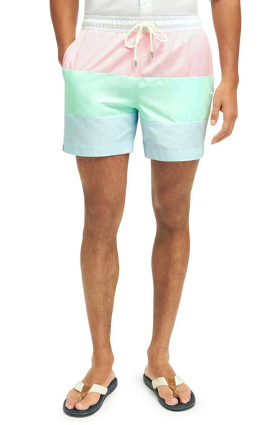 Brooks Brothers 5" Stretch Montauk Pastel Swim Trunks | Size Xl In Multicolor