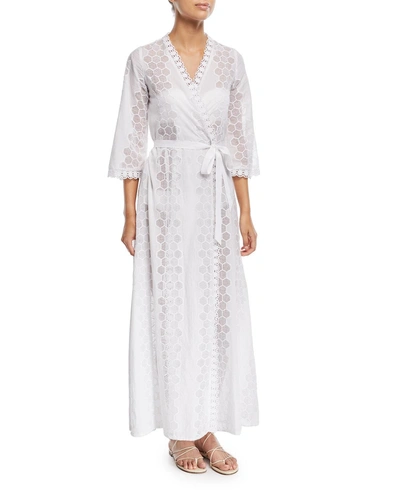 Miguelina Lucinda Honeycomb Cotton Coverup In White