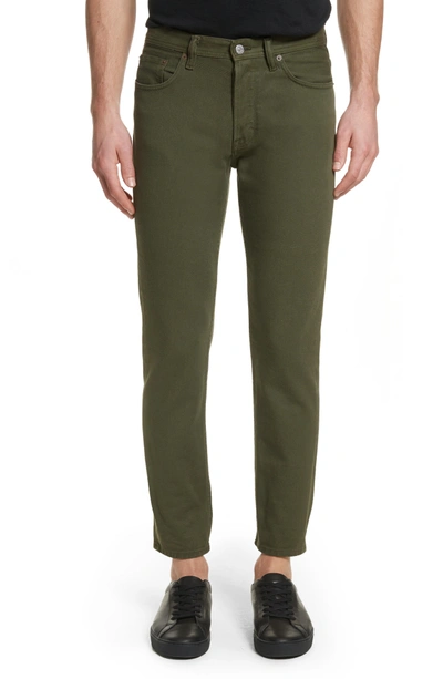 Acne Studios River Used Mamba Skinny Fit Jeans In 105 Olive