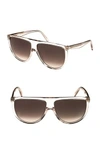 Celine 62mm Pilot Sunglasses In Pink/ Brown