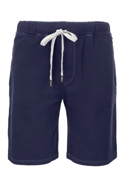 Fedeli Cotton Shorts With Drawstring In Blue