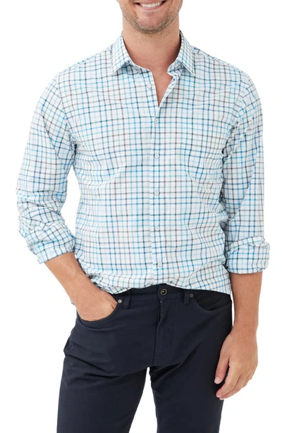 Rodd & Gunn Dodson Valley Plaid Cotton Button Shirt In Turquoise