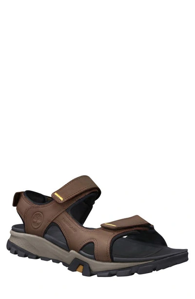 Timberland Touch-strap Leather Sandals In Brown