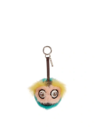 Fendi Dazzling Mink And Fox-fur Bag Charm In Multicolor