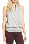 Amour Vert 'agnes' Surplice Tank In Heather Grey