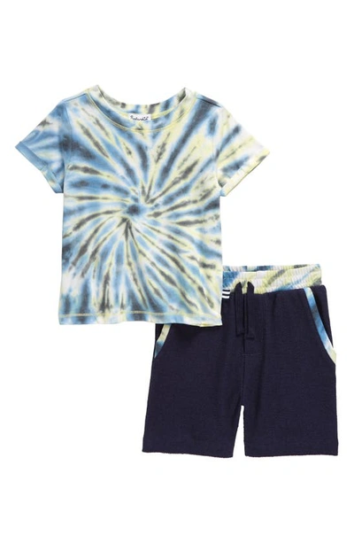 Splendid Babies' Swirled Tie Dye T-shirt & Shorts Set In Lemon Twist