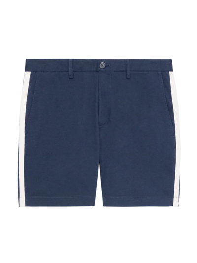 Theory Zaine Straight-leg Stretch-cotton Chino Shorts In Blue