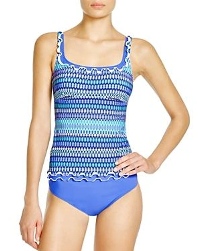 Profile By Gottex Blue Lagoon Tankini Top In Multi Blue