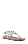 White Mountain Footwear London T-strap Sandal In Rainbow/ Multi/ Fab