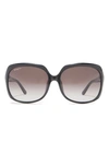 Ferragamo Salvatore  59mm Square Sunglasses In Black