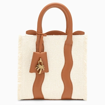 Palm Angels Palm Beach Canvas Tote Bag In White